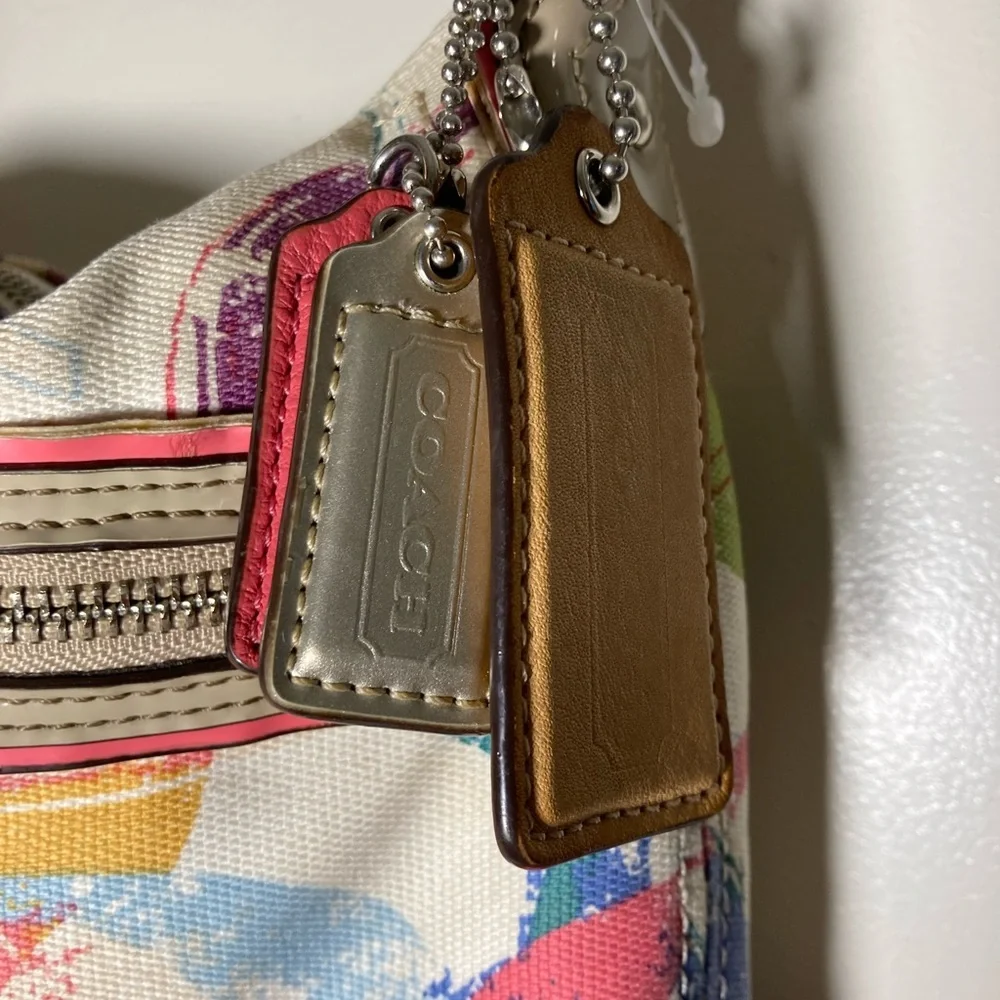 Coach signature Poppy Hippie Multicolored Tote SHOULDERBAG satchel 23376 VNTG